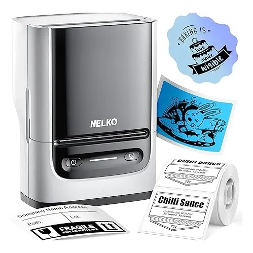 Nelko Label Printer Machine with Tape & PM220 Bluetooth