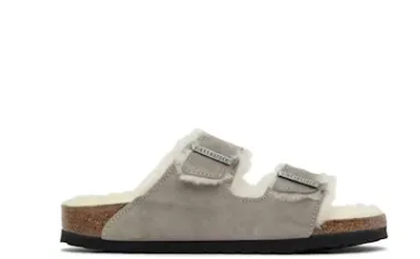 BIRKENSTOCK Gray Narrow Arizona Shearling Sandals