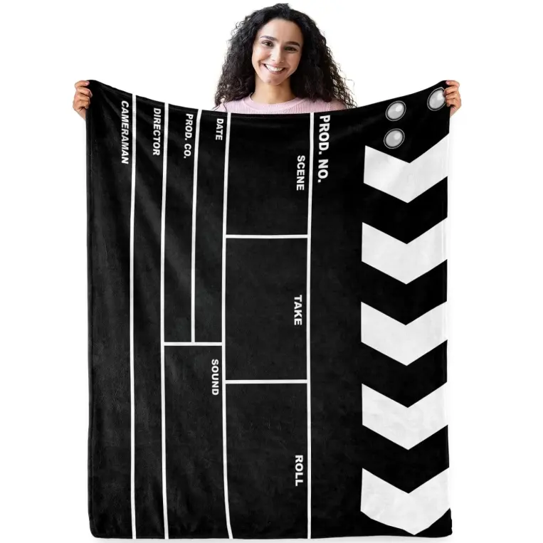 Boulou Movie Clapboard Throw Blanket