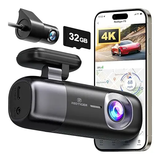 REDTIGER F9 Dash Cam 4K Front and Rear 1080P