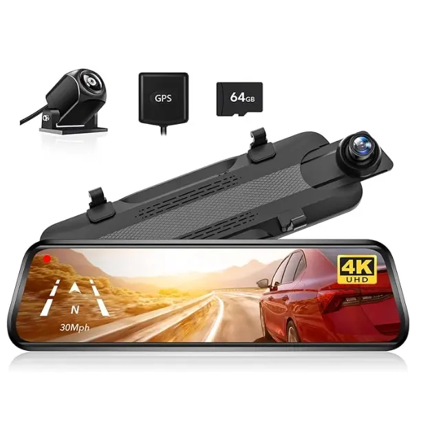 WOLFBOX G930 10'' Rear View Mirror Camera