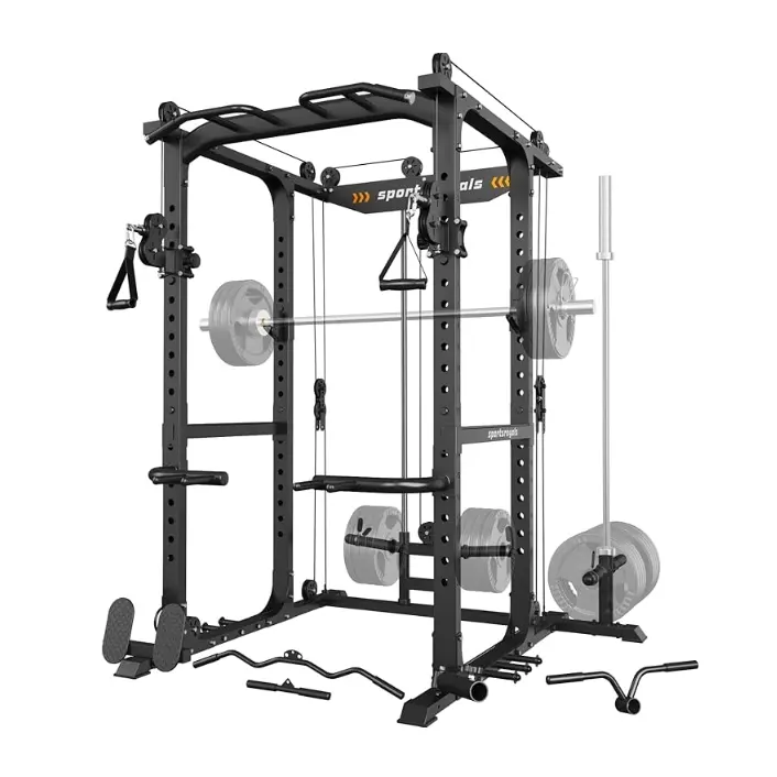 Sportsroyals Power Rack with Adjustable Cable Crossover System