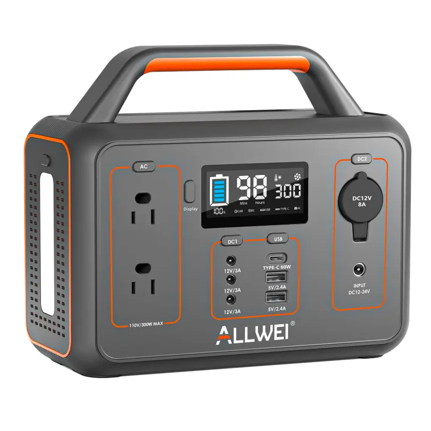 ALLWEI 280Wh Solar Generator with 120V AC Outlet