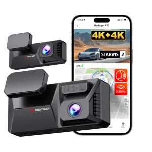 REDTIGER F77 4K+4K HDR Front and Rear Dash Cam