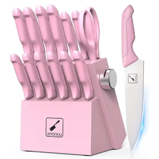 imarku Sharp Knife Set with Built-in Sharpener