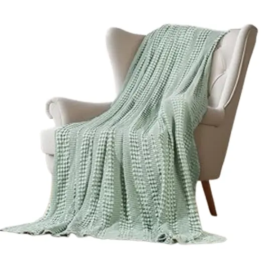 DELIGHT HOME Cooling Cotton Waffle Blanket Queen Size for Summer