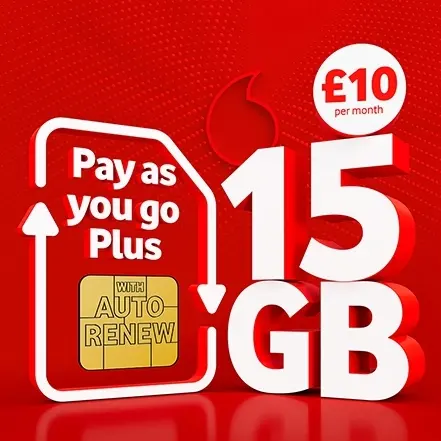 Vodafone Ltd：15GB套餐每月仅需£10