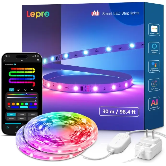 Lepro S1 AI LED Strip Lights - 100ft (2 Rolls of 50ft)