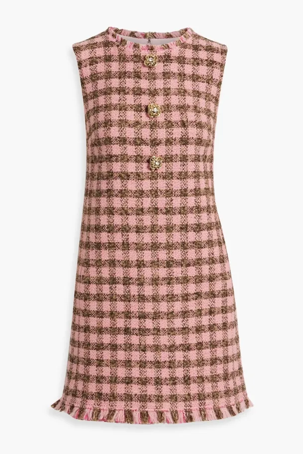 OSCAR DE LA RENTA 格纹花呢连衣裙