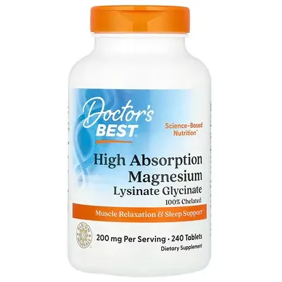 Doctor's Best, 高吸收镁，200 毫克，240 片（每片 100 毫克）