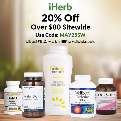 iHerb：全场订单满$80立享8折