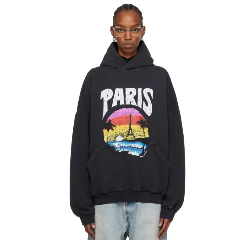 Balenciaga  Black Paris 连帽衫