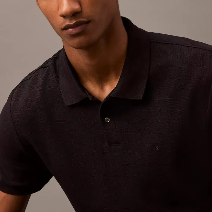 Calvin Klein 黑色网眼POLO衫