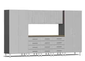 Ulti-MATE Garage 9-Piece Cabinet Kit with Bamboo Worktop