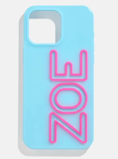 Fine Line Custom iPhone Case-Light Blue