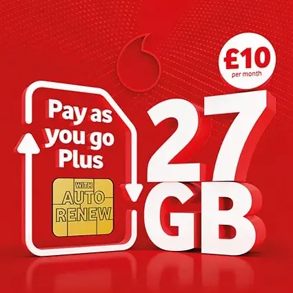 Vodafone Ltd: Get 27GB for £10 for 3 Months