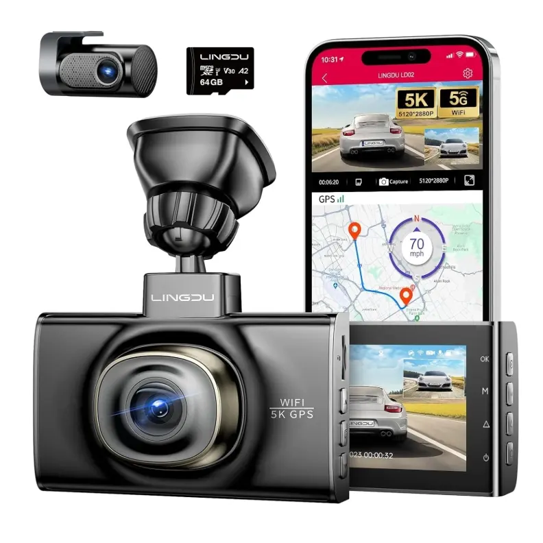 LINGDU LD02 Dash Cam Front and Rear