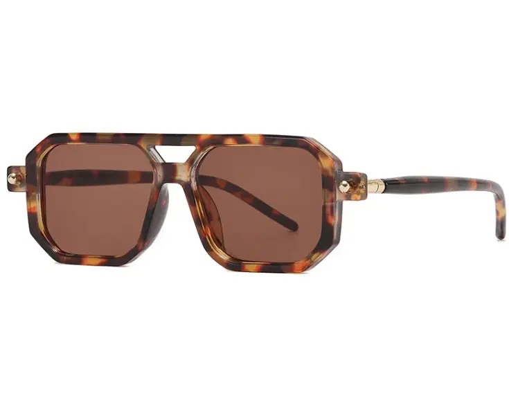 Fashionable Square Frame Double-Bridge Sunglasses