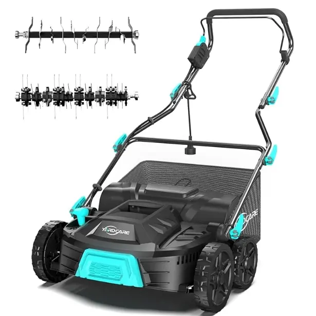 YARDCARE 16‑Inch 15Amp 2‑in‑1 Electric Dethatcher & Scarifier