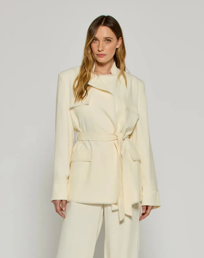 RELAXED JACKET WITH GEORGETTE TRIM