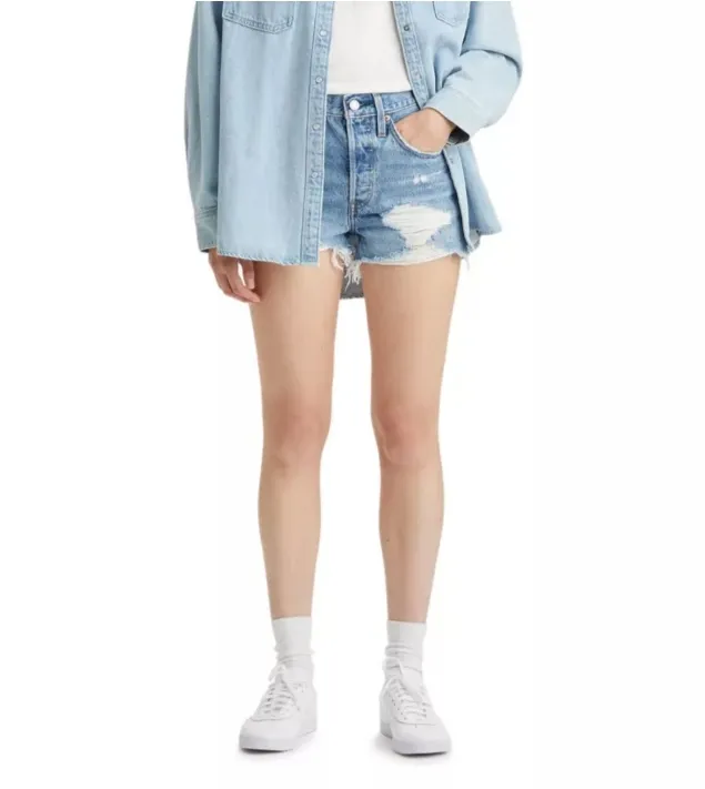 Levi's Women's 501 Original High-Rise Jean Shorts, Quiet Riot