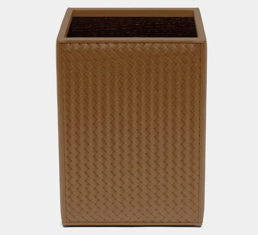 Riviere Woven Leather Bin