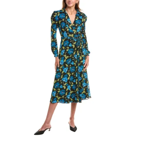 DVF Phoenix 花卉印花V领连衣裙