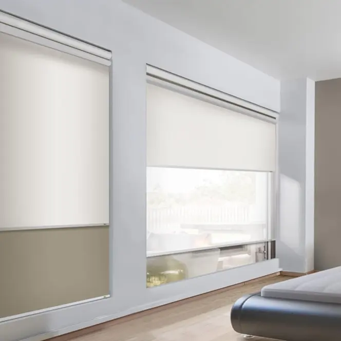 ZSHINE Day and Night Dual Layers Cordless Roller Blinds Shades