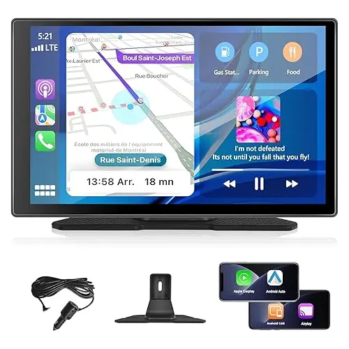 Portable Wireless Apple Carplay Android Auto Screen for Car