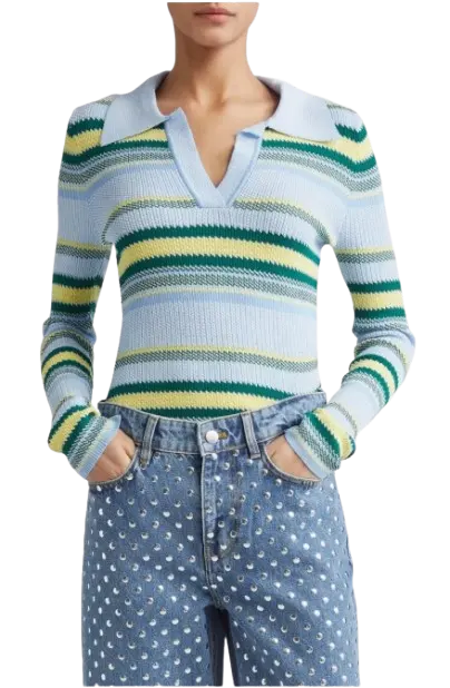 MONSE 针织条纹Polo衫