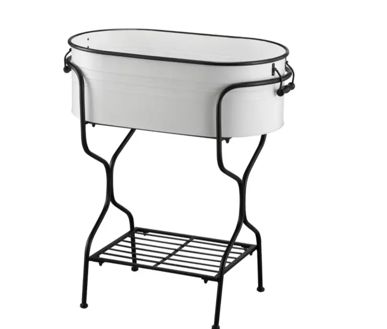 Red Shed 28 in. Metal Tub On Stand Planter