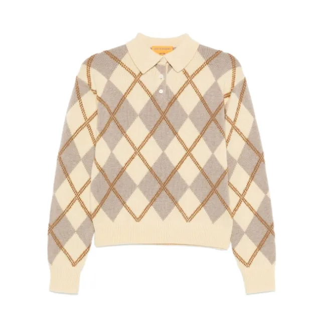 Guest In Residence argyle polo knit