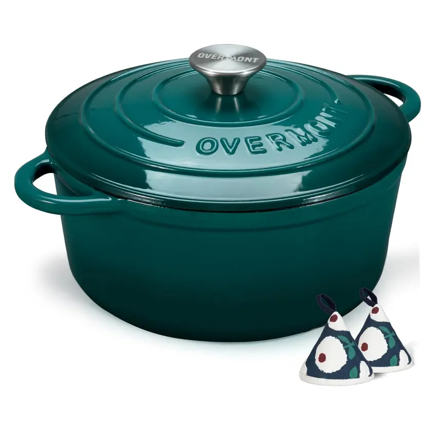 OVERMONT Enameled Cast Iron Dutch Oven