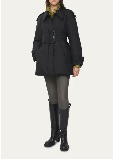 Burberry 贝里希尔系列束带夹棉风衣