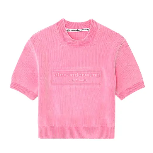 alexanderwang 字母装饰短袖针织衫