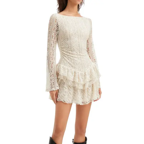 FREE PEOPLE 蕾丝荷叶边连衣裙