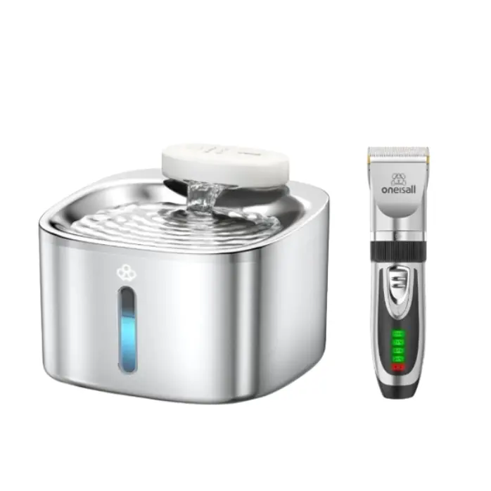 Oneisall 3.5升宠物饮水机和2个狗狗电推剪套装