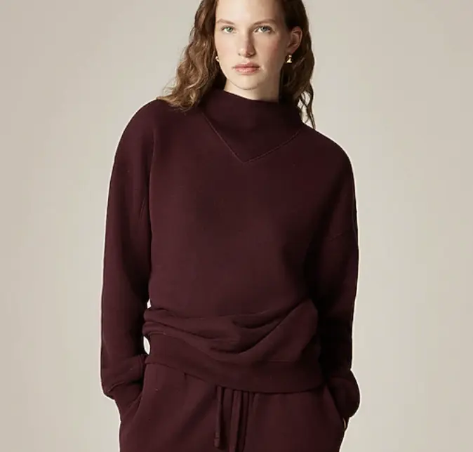 J.CREW 酒红色卫衣