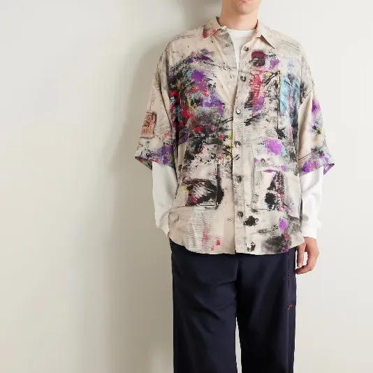 ACNE STUDIOS Oversized 涂鸦衬衫