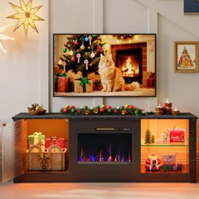 Bestier 63英寸独立式电壁炉电视柜