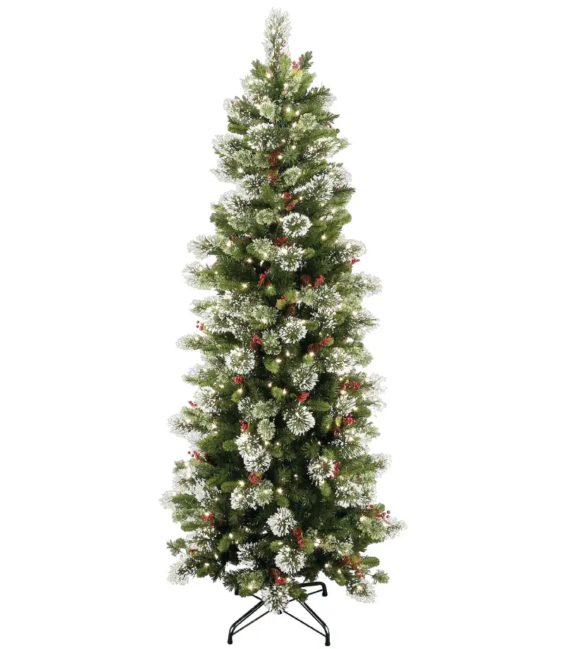 7.5 ft. Pre-Lit Wintry Pine Slim Tree with Clear Lights, Plug-In