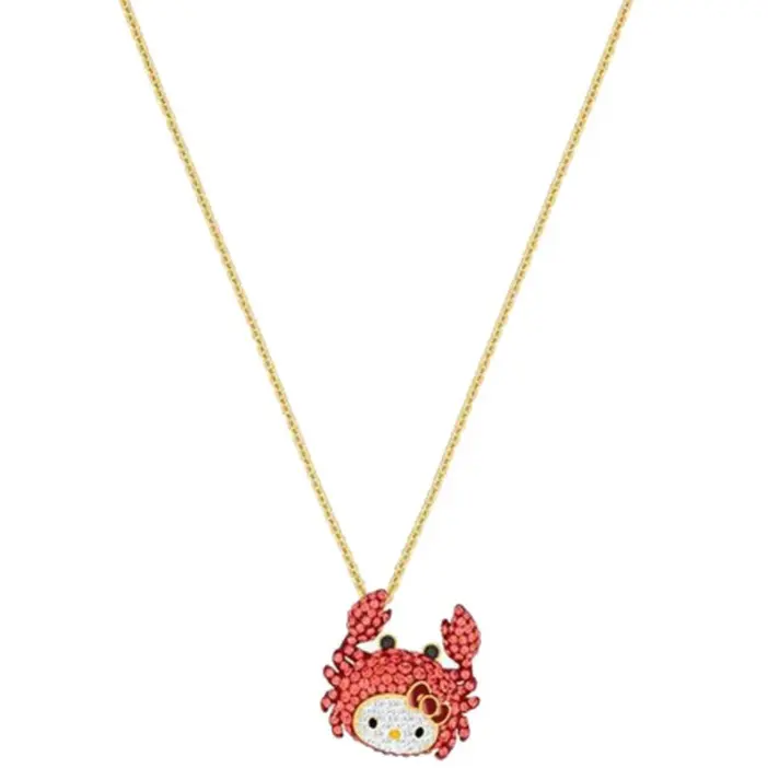 古早款！Swarovski 施华洛世奇项链 Hello Kitty&小螃蟹