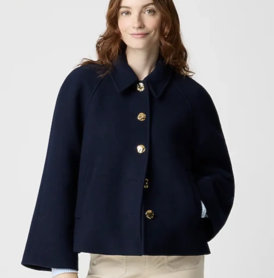 J.CREW 斗篷式羊毛大衣