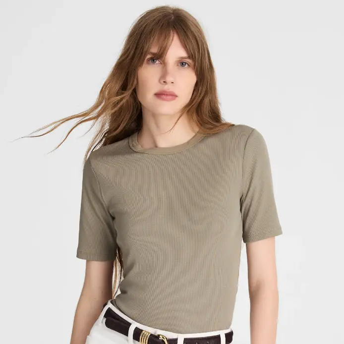 Madewell 螺纹 5分袖T恤