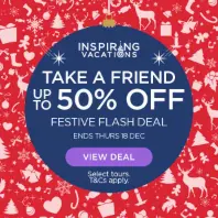 Inspiring Vacations US：带上朋友享高达5折优惠