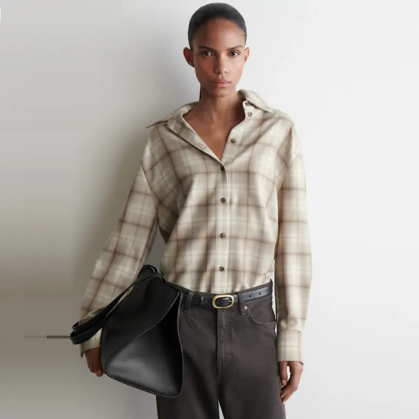 COS 格子法兰绒衬衫