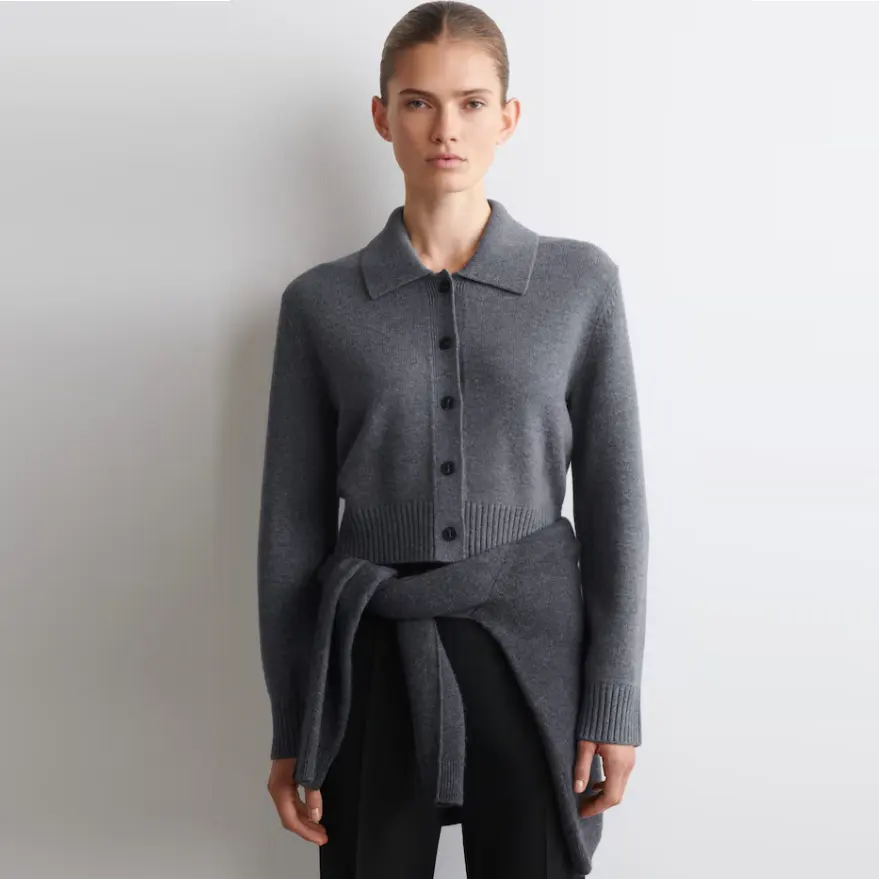 COS 美利奴羊毛翻领开衫