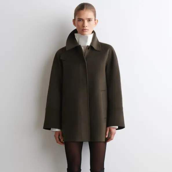 COS 高领双面羊毛短外套