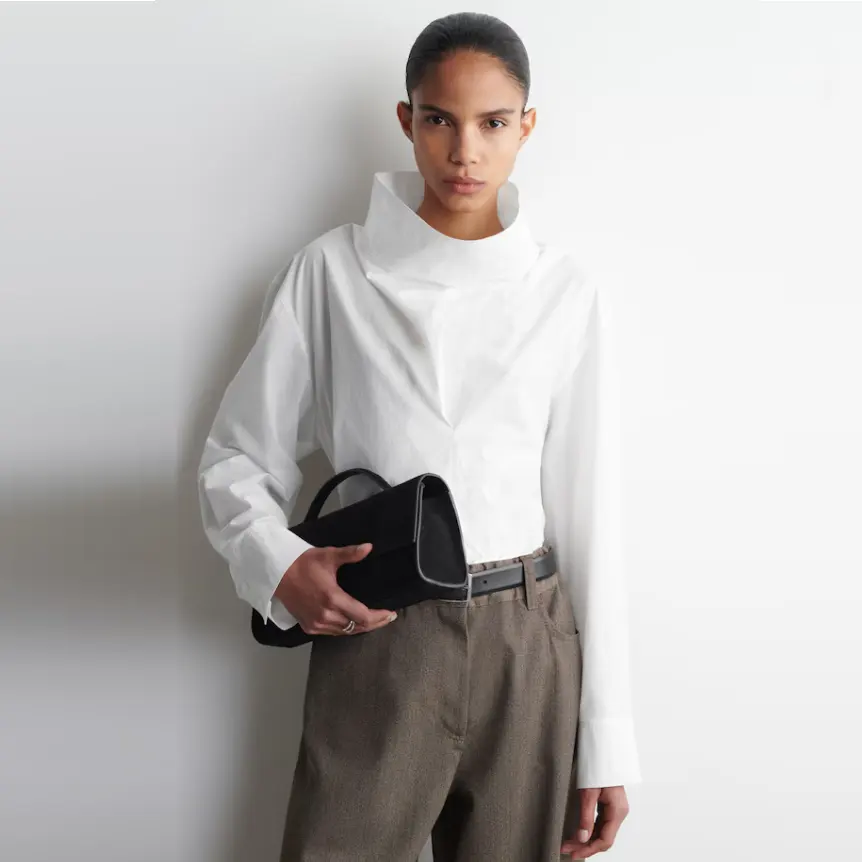 COS 高领棉质衬衫