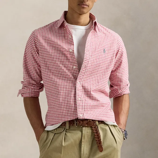 Polo Ralph Lauren 拉夫劳伦经典修身格纹牛津衬衫